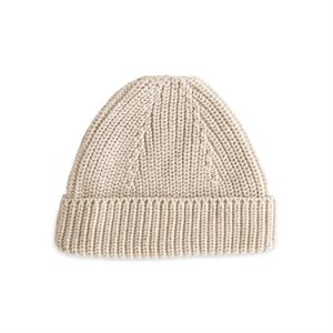 Mushie Chunky Knit Beanie - Beige - age 3-6 Months